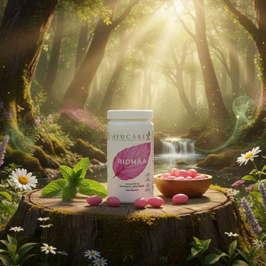 RIDHĀA Vitality & Intimate Wellness for Women – Ayurvedic Hormonal Balance & Energy Support