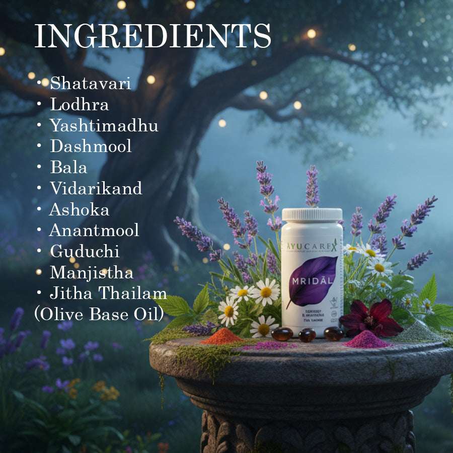 MRIDAL Comfort & Moisture Support for Women – Ayurvedic Relief for Vaginal Dryness & Intimate Comfort