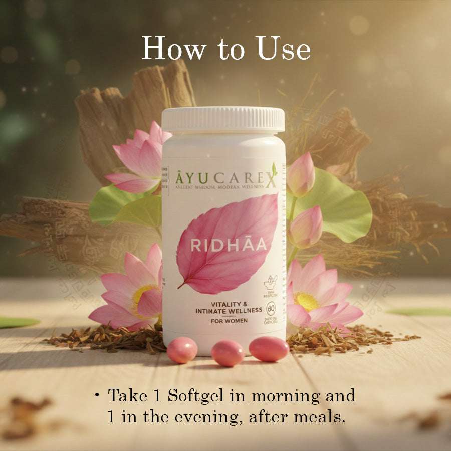 RIDHĀA Vitality & Intimate Wellness for Women – Ayurvedic Hormonal Balance & Energy Support